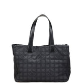 シャネル ニュートラベルライン トートMM トートバッグ ハンドバッグ ブラック ナイロン レザー レディース CHANEL 【中古】